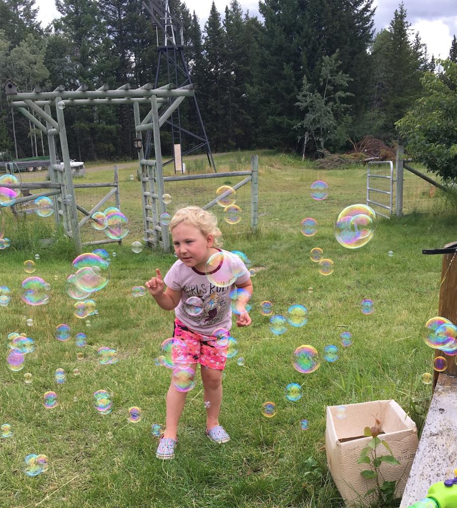 Child blowing Bubbles