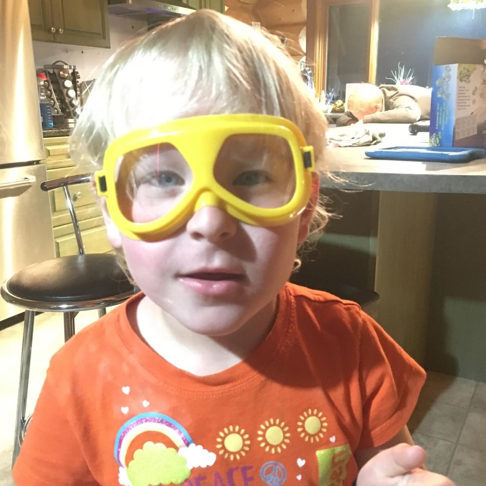 Child with goggles